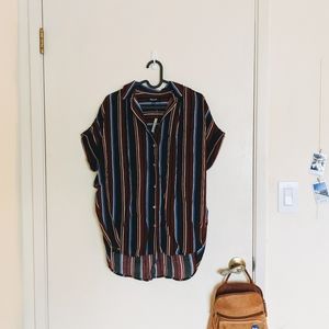 Madewell Central Drapey Shirt in Menford Stripe S
